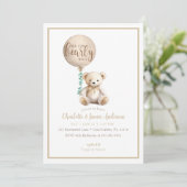 Invitation Bearly Wait Brown Teddy Bear Baby shower Invitatio (Debout devant)