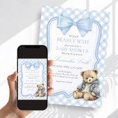Invitation Bearly Wait Elegant Bear Baby Shower