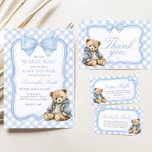 Invitation Bearly Wait Elegant Bear Baby Shower
