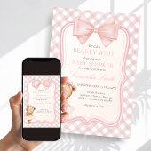 Invitation Bearly Wait Elegant Bear Baby Shower