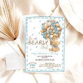 Invitation Bearly Wait Modern Blue Boy Baby shower