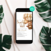 Invitation Bearly Wait Neutral Baby Animaux Baby shower