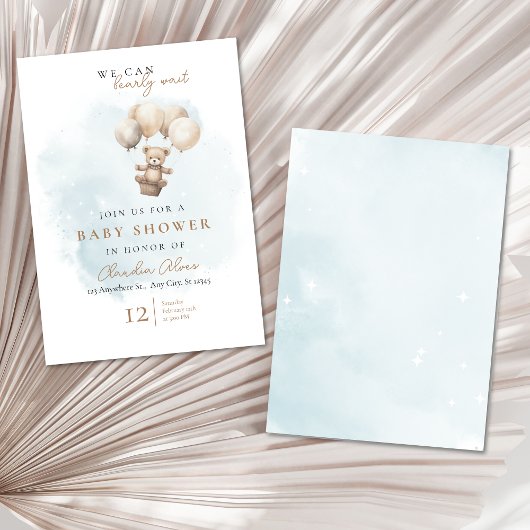 Invitation Bearly Wait Neutral Baby Shower