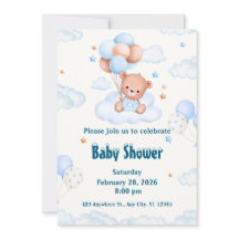 Bearly Wait Neutre, Bleu et Baby shower blanc dans