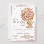 Invitation Bearly Wait Pink moderne fille douche (Devant)