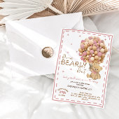 Invitation Bearly Wait Pink moderne fille douche