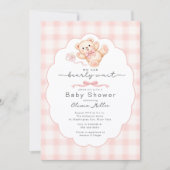 Invitation Bearly Wait Pink Teddy Bear Baby Shower Invite (Devant)
