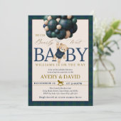 Invitation Bearly Wait Preppy Teddy Balloon Baby Shower (Debout devant)