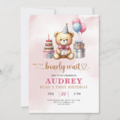 Invitation Bearly Wait Teddy Bear Anniversaire (Devant)