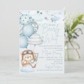 Invitation Bearly Wait Teddy Bear Baby Shower (Debout devant)