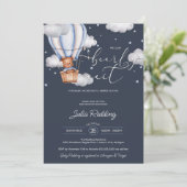 Invitation Bearly Wait Teddy Bear Baby shower de ballon à air (Debout devant)