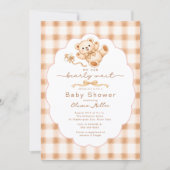 Invitation Bearly Wait Teddy Bear Baby Shower Invite (Devant)