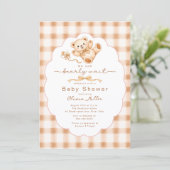 Invitation Bearly Wait Teddy Bear Baby Shower Invite (Debout devant)