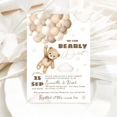Invitation Bearly Wait Teddy Bear Balloon Genre Neutre Bébé