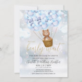Invitation Bearly Wait Teddy Bear Boy Baby shower d'hiver (Devant)
