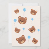 Invitation Bearly Wait Teddy Bear Brown Blue Boy Baby shower (Dos)