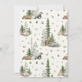 Invitation Bearly Wait Woodland Animaux Fille Baby shower (Dos)