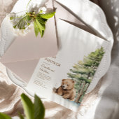 Invitation Bearly Wait Woodland Teddy Bear Baby shower