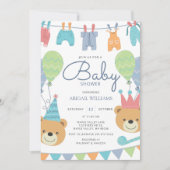 Invitation Bears & Ballons modernes - Baby shower Invitat (Devant)