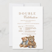 Invitation Bears mignet Baby shower double (Devant)