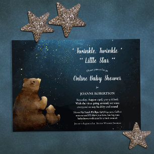 Invitation Bears Twinkle Little Star Baby shower en ligne
