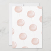 Invitation Béary 1er anniversaire Ours Pink Balloon Invitatio (Dos)