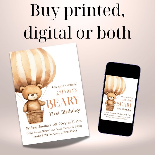 Invitation Béary Béary 1er anniversaire