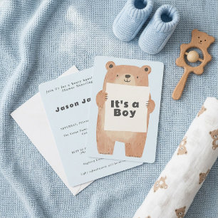 Invitation Beary Cute C’est un garçon Baby shower ours