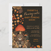 Invitation Beary Cute Champagne Baby shower de bois (Devant)