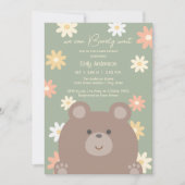 Invitation Beary Cute Teddy Bear Baby shower neutre (Devant)