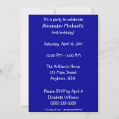 Invitation Béary Excitée Ours Face Photo Anniversaire (Dos)