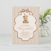 Invitation Beary First Birthday (Debout devant)