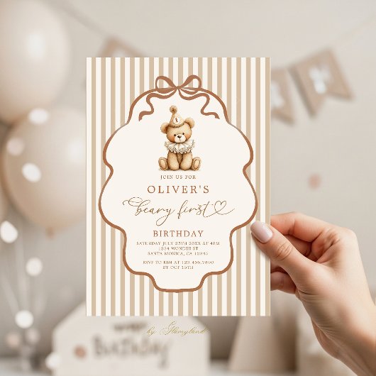 Invitation Beary First Birthday