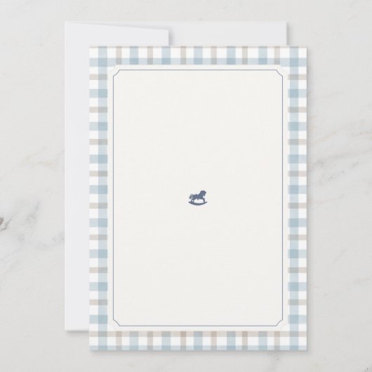 Invitation Beary First Birthday Boy Teddy Bear Gingham (Dos)