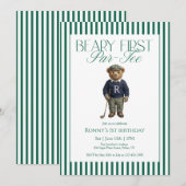 Invitation Beary First Par-Tee Golf 1er Anniversaire (Devant / Derrière)