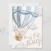 Invitation Beary First Teddy Bear Hot Air Balloon Anniversair (Dos)