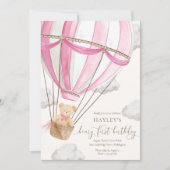 Invitation Beary First Teddy Bear Hot Air Balloon Anniversair (Devant)