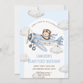 Invitation Beary First Teddy Bear Plane Anniversaire (Devant)