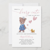 Invitation Beary mignonne ours ours fille Baby shower Invitat (Devant)