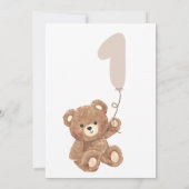 Invitation Beary Premier anniversaire Petit ours Photo (Dos)