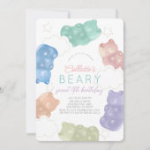Invitation Beary Sweet Pastel Gummy Ours Girl Anniversaire (Devant)