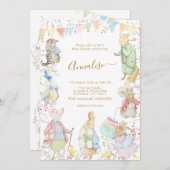 Invitation Beatrix Peter le lapin Baby shower des bois (Devant / Derrière)