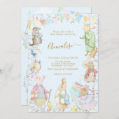 Invitation Beatrix Peter le lapin Baby shower des bois (Devant / Derrière)