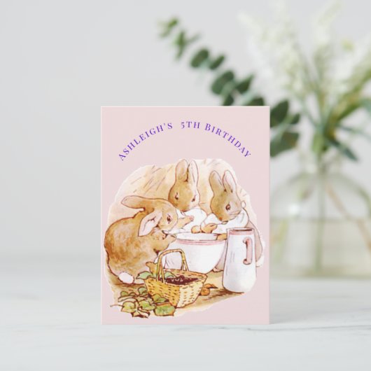 Invitation Beatrix Potter 5Anniversaire Jemima Puddle Duck (Debout devant)