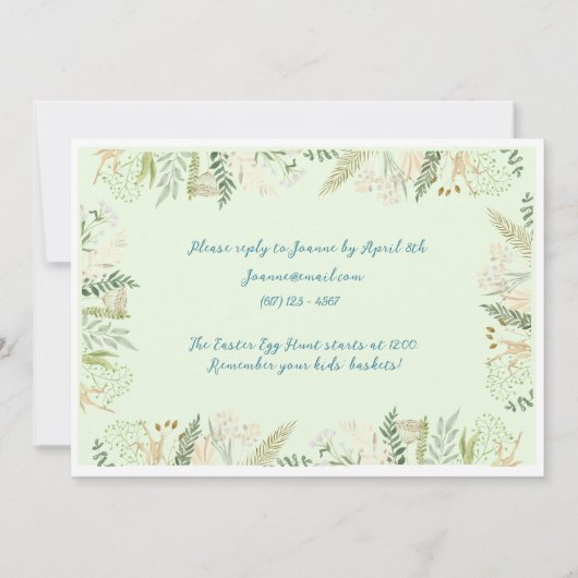 Invitation Beatrix Potter Peter le lapin Brunch de Pâques (Dos)