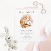 Invitation Beatrix Potter rose bébé fille Douche