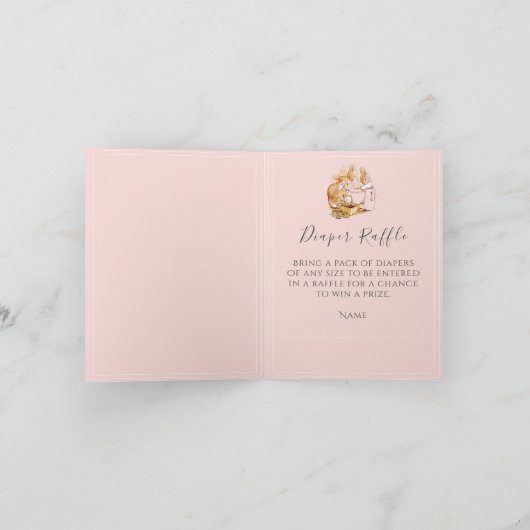 Invitation Beatrix Potter rose bébé fille Douche (Intérieur)