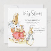 Invitation Beatrix Potter Vintage Genre Neutre Bébé (Devant)