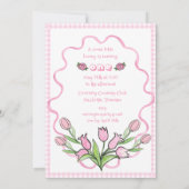 Invitation Béatrix Rose Cute Potter 1er fête d'anniversaire (Dos)