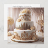 INVITATION BEAU 50E ANNIVERSAIRE MARIAGE CAKE (Devant / Derrière)